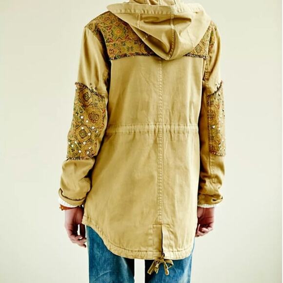 Free People Crafted Cloth Tapestry Parka Anorak Jacket - Picture 6 of 11